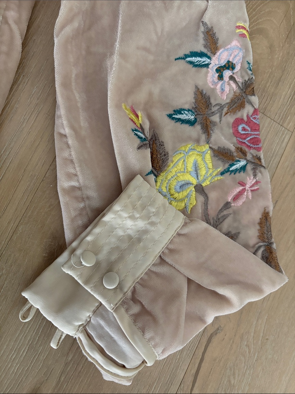 Free People Blush Pink Velvet Tunic with Floral Embroidery - Picture 6 of 6